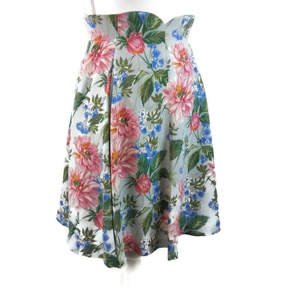 JOIE Tokyo Floral Heart Shape Waist Lined Flare Lined Skirt Cottagecore Fairy - Picture 2 of 5